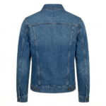 Premium Men's Blue Cotton Denim Jacket Blackstone Jackets Back View