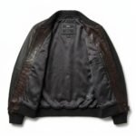 Premium Men's Brown Crocodile Embossed Real Leather Jacket Blackstone Jackets Inner View