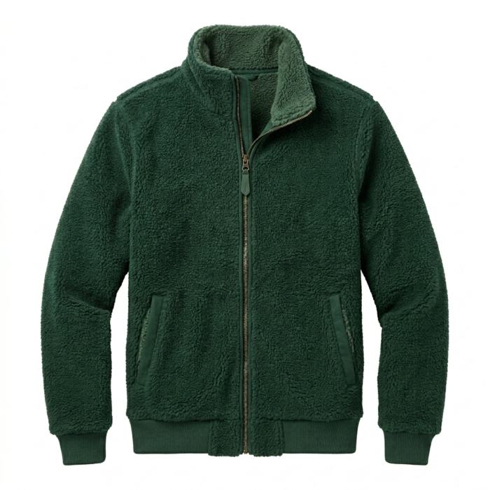 Premium Men's Green Fleece Sherpa Jacket Blackstone Jackets