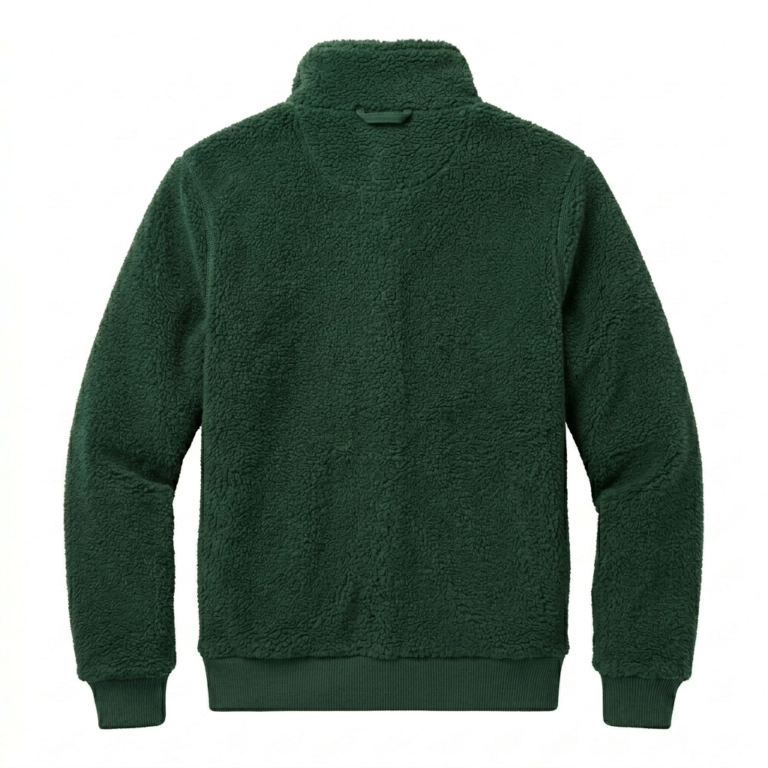 Premium Men's Green Fleece Sherpa Jacket Blackstone Jackets Back View