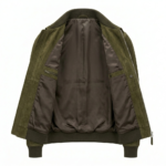 Premium Men's Olive Green Genuine Leather Suede Jacket Blackstone Jackets Inner View