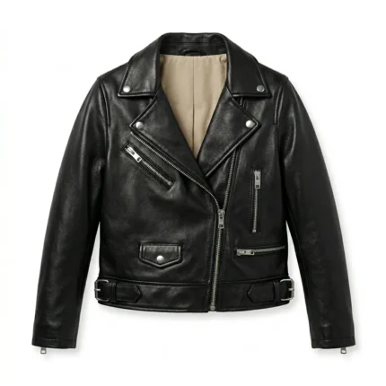 Prestige Girls Kids Black Leather Biker Leather Jacket Blackstone Jackets