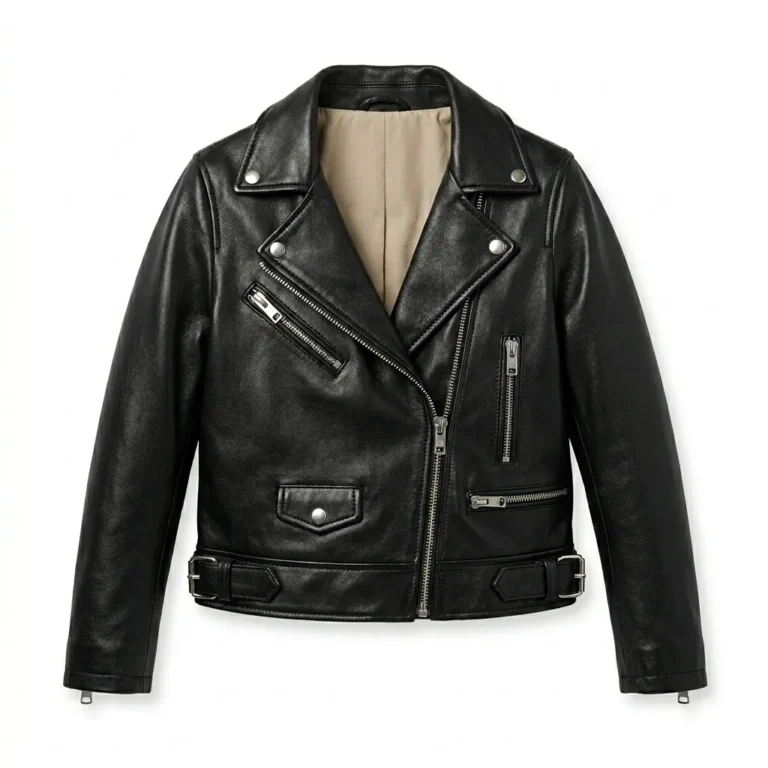 Prestige Girls Kids Black Leather Biker Leather Jacket Blackstone Jackets