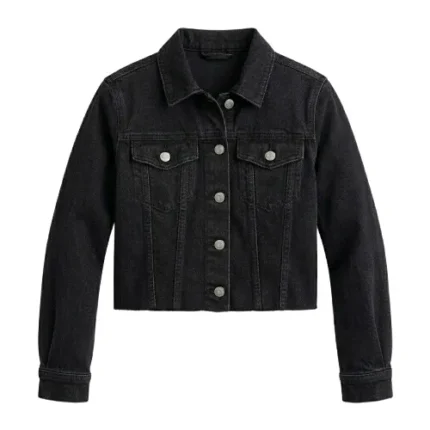 Refined Girls Kids Black Denim Jacket Outerwear Blackstone Jackets