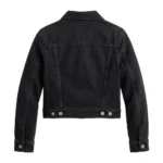 Refined Girls Kids Black Denim Jacket Outerwear Blackstone Jackets Back View