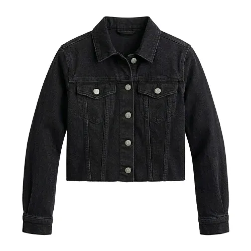 Refined Girls Kids Black Denim Jacket Outerwear Blackstone Jackets