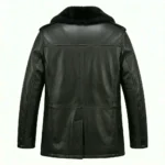 Refined Men's Black Leather Belted Fur Collar Coat Sale | Blackstone Jackets