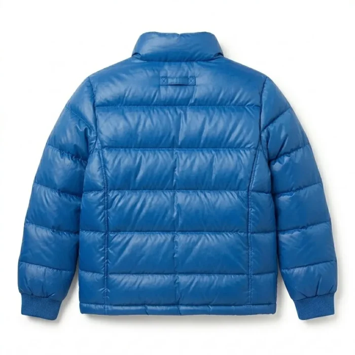 Superior Boys Kids Blue Synthetic Puffer Jacket Blackstone Jackets Back View