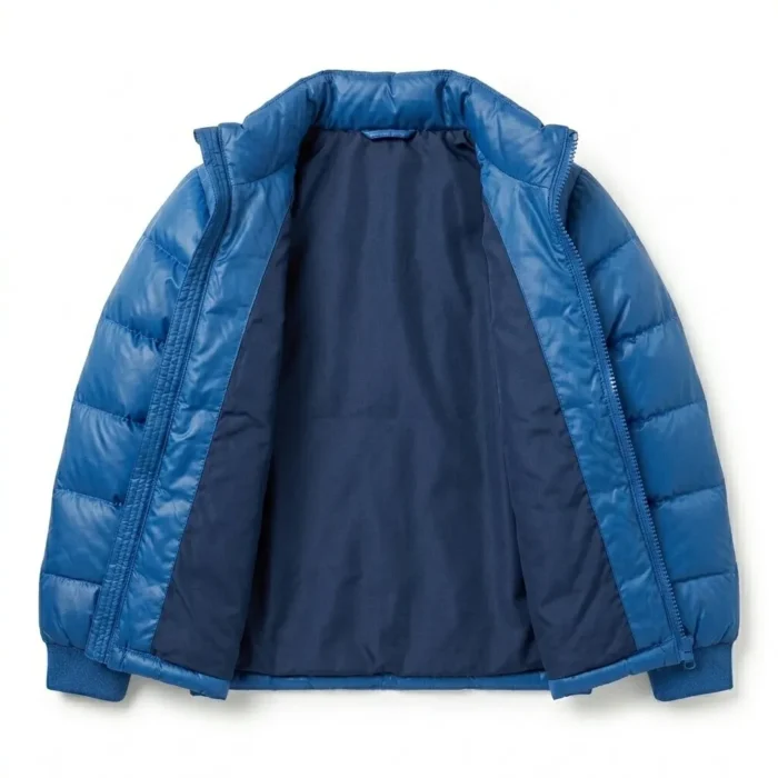 Superior Boys Kids Blue Synthetic Puffer Jacket Blackstone Jackets Inner View