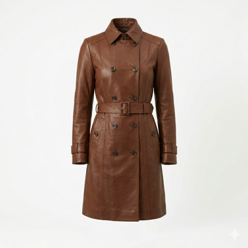 Superior Brown Leather Coats For Women Blackstone Jackets front view