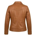 Superior Women's Brown Suede Western Leather Jacket Blackstone Jackets Back View