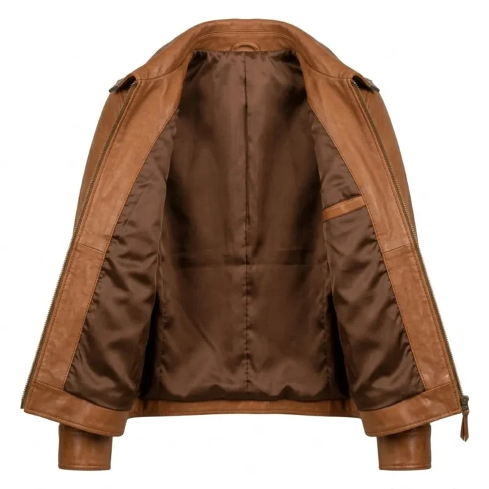Superior Women's Brown Suede Western Leather Jacket Blackstone Jackets Inner View