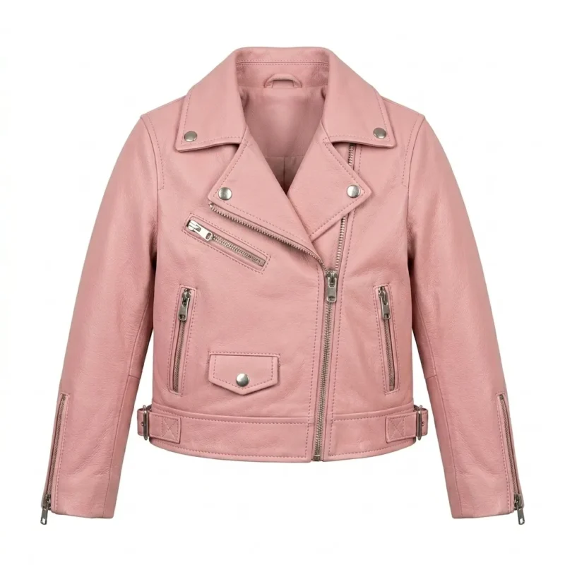 Top-Tier Girls Kids Pink Leather Jacket Apparel Blackstone Jackets