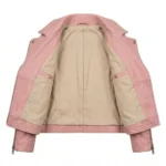 Top-Tier Girls Kids Pink Leather Jacket Apparel Blackstone Jackets Inner View