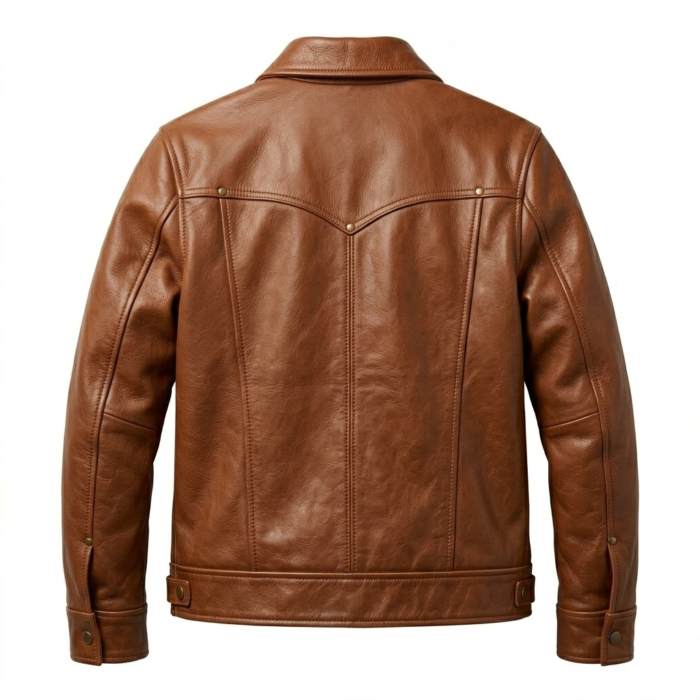 Top-Tier Men's Brown Suede Western Jacket Blackstone Jackets Back View