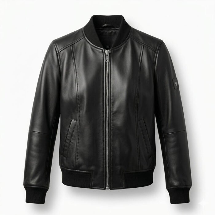 Premium Black Genuine Leather Women's Bomber Jacket | Blackstone Jackets - Image 1