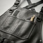 Handcrafted Dark Gray Genuine Leather Barber Apron | Blackstone Jackets - Image 4