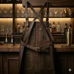 Handmade Brown Genuine Leather Bartender Apron Men's Workwear | Blackstone Jackets - Image 2
