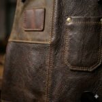 Handmade Brown Genuine Leather Bartender Apron Men's Workwear | Blackstone Jackets - Image 3
