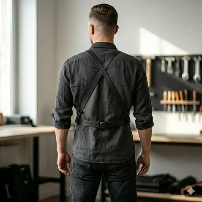 Handcrafted Genuine Leather Blacksmith Apron Men's Workwear | Blackstone Jackets - Image 4