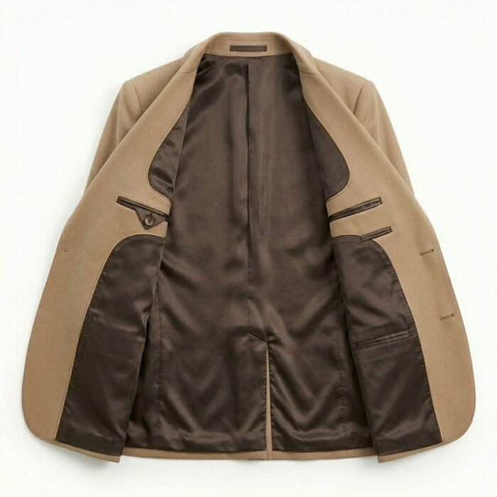 Sophisticated Camel Beige Double Breasted Blazer Jacket for Women | Blackstone Jackets - Image 2