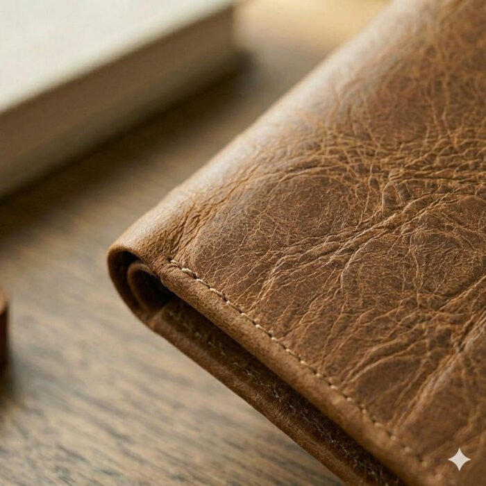 Premium Tan Distressed Genuine Leather Card Holder | Blackstone Jackets - Image 3