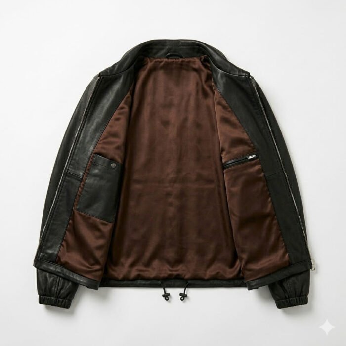 Streetwear Smooth Black Genuine Leather Coach Jacket for Women | Blackstone Jackets - Image 3