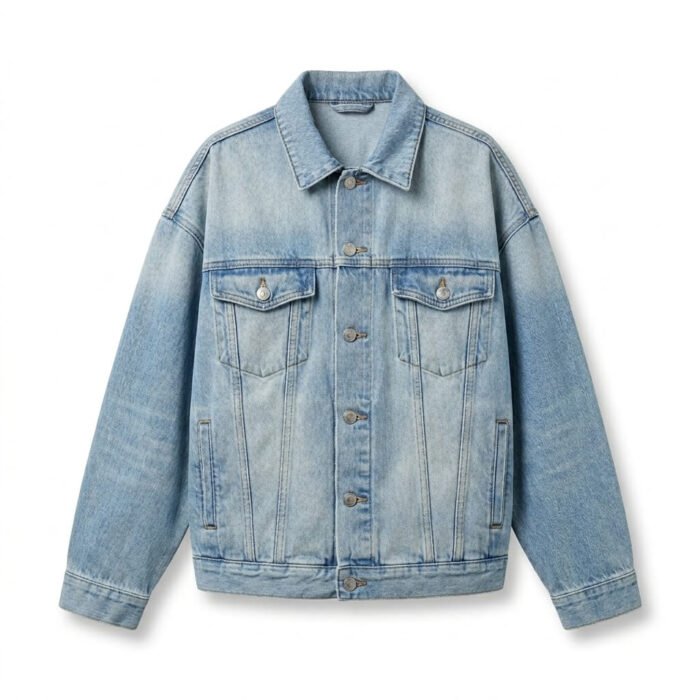 Handcrafted Light Blue Denim Jacket Women's Casual Jean | Blackstone Jackets - Image 1