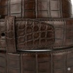 Handmade Brown Genuine Leather Exotic Embossed Belt Men's Wear | Blackstone Jackets - Image 4