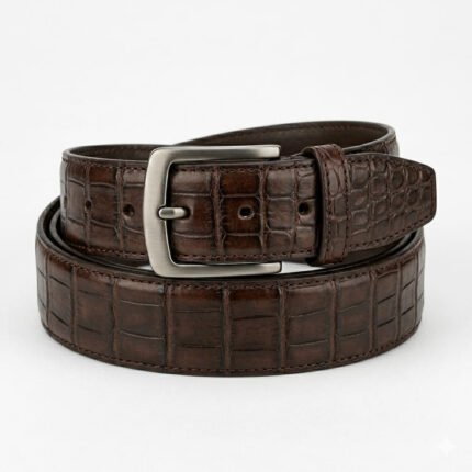 Handmade Brown Genuine Leather Exotic Embossed Belt Men's Wear | Blackstone Jackets