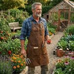 Superior Brown Genuine Leather Gardener Apron | Blackstone Jackets - Image 3