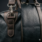 Premium Black Textured Leather Gym Bag | Blackstone Jackets - Image 2