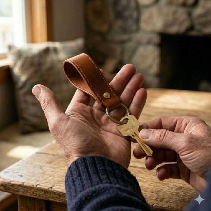 Premium Handmade Genuine Leather Key Fob | Blackstone Jackets - Image 2