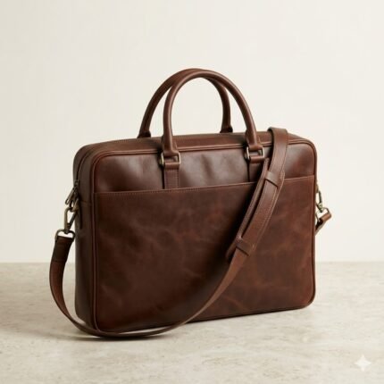 Premium Brown Genuine Leather Laptop Bag | Blackstone Jackets