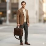 Premium Brown Genuine Leather Laptop Bag | Blackstone Jackets - Image 4