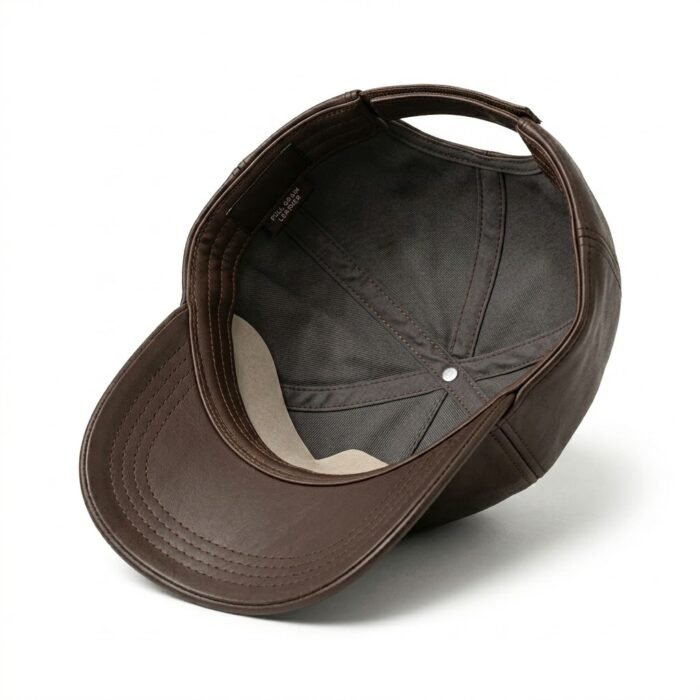 Luxury Handmade Genuine Leather Cap Fashion Accessory | Blackstone Jackets - Image 3