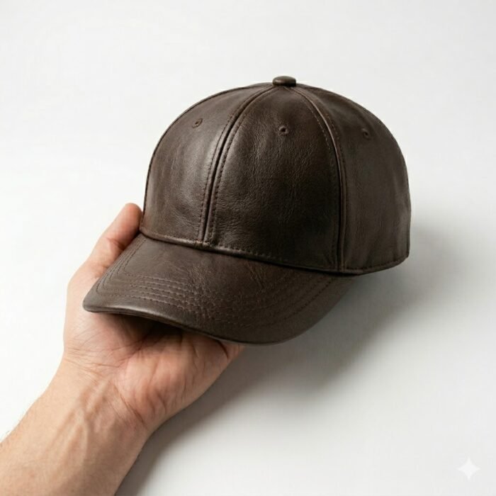 Luxury Handmade Genuine Leather Cap Fashion Accessory | Blackstone Jackets - Image 2