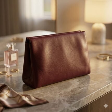 Luxury Burgundy Genuine Leather Clutch Bag Women's Evening Accessory | Blackstone Jackets