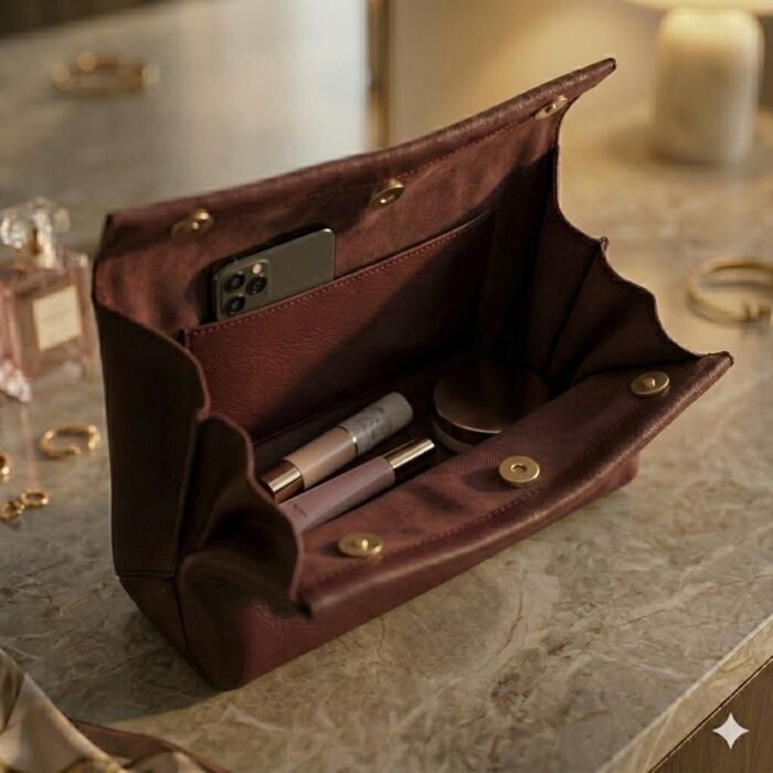 Luxury Burgundy Genuine Leather Clutch Bag Women's Evening Accessory | Blackstone Jackets - Image 5