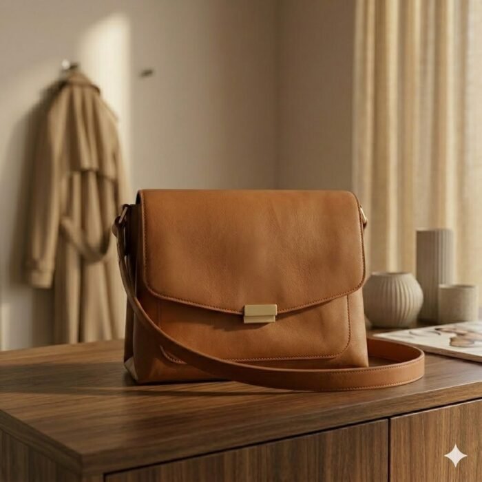 Handmade Genuine Leather Cross Body Bag Women's Accessory | Blackstone Jackets - Image 2