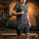 Premium Black Textured Leather Gym Bag | Blackstone Jackets - Image 6