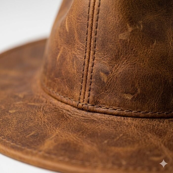 Handmade Refined Leather Hat Men's Fashion Accessory | Blackstone Jackets - Image 4