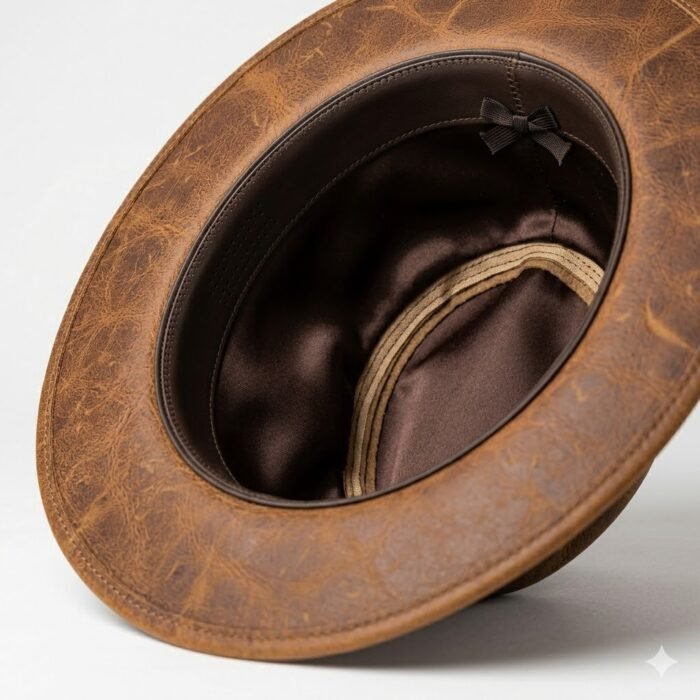 Handmade Refined Leather Hat Men's Fashion Accessory | Blackstone Jackets - Image 5