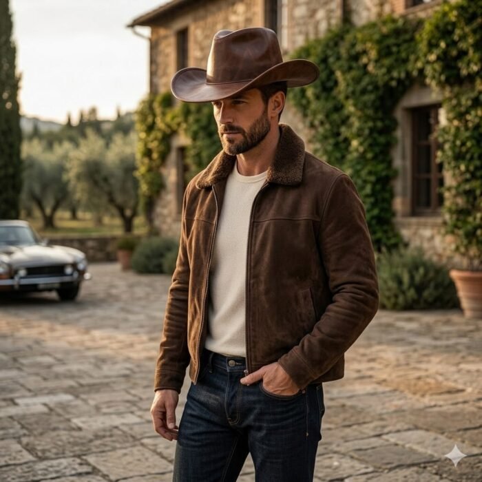 Handmade Refined Leather Hat Men's Fashion Accessory | Blackstone Jackets - Image 6