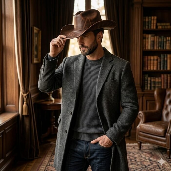 Handmade Refined Leather Hat Men's Fashion Accessory | Blackstone Jackets - Image 3