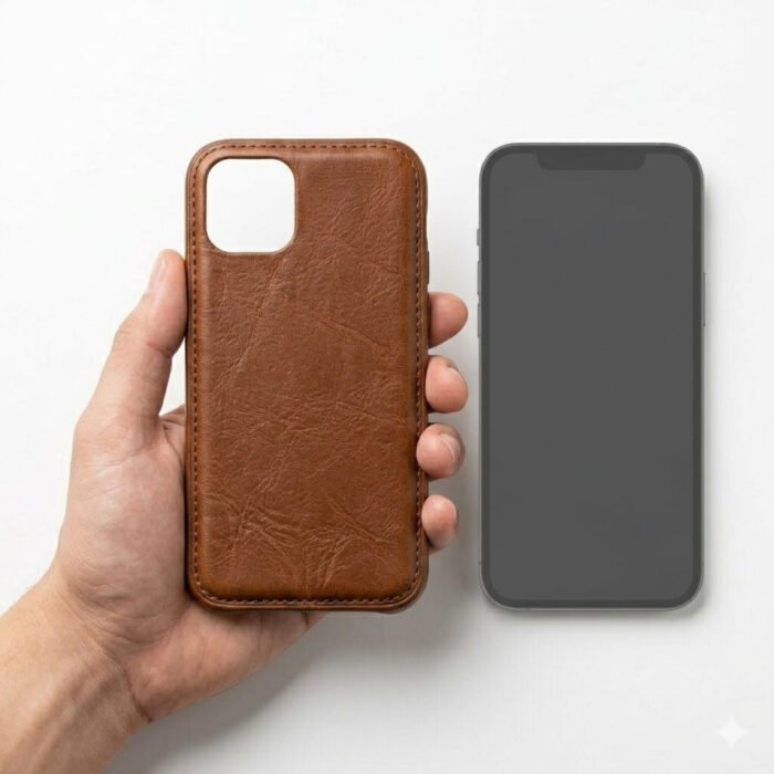 Handmade Brown Genuine Leather Phone Case Smartphone Protective Cover | Blackstone Jackets - Image 2