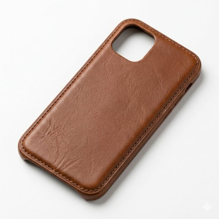 leather phone case main Handmade Brown Genuine Leather Phone Case Smartphone Protective Cover | Blackstone Jackets - Image 1