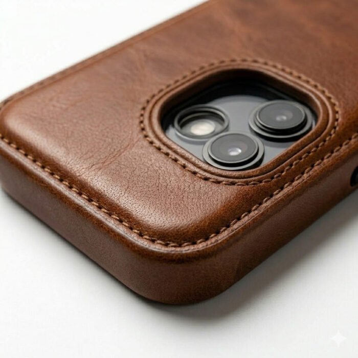 Handmade Brown Genuine Leather Phone Case Smartphone Protective Cover | Blackstone Jackets - Image 5