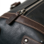 Premium Black Textured Leather Gym Bag | Blackstone Jackets - Image 4