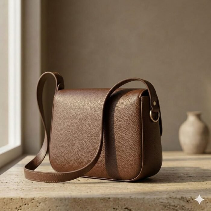 Handcrafted Brown Genuine Leather Shoulder Bag | Blackstone Jackets - Image 6